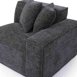 TOV Mindy Charcoal Chenille Basketweave RAF Corner Chair