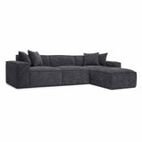 TOV Mindy Charcoal Chenille Basketweave Modular Sectional