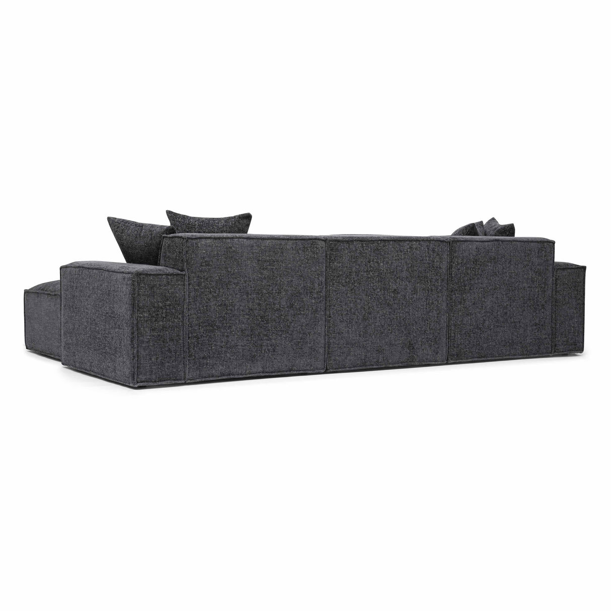 TOV Mindy Charcoal Chenille Basketweave Modular Sectional