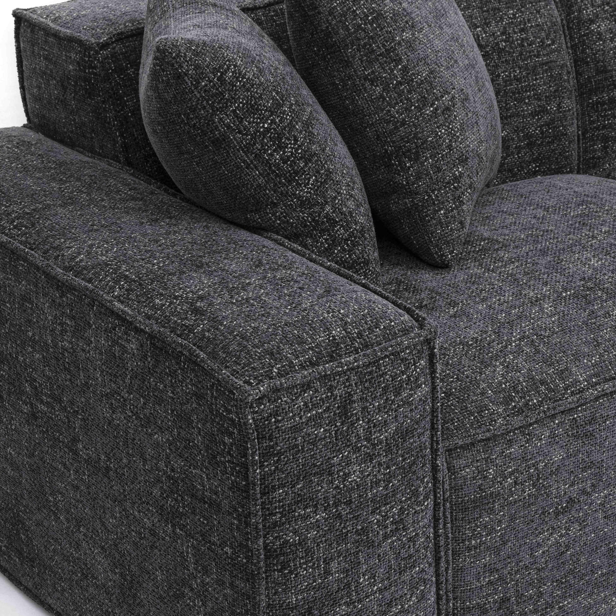 TOV Mindy Charcoal Chenille Basketweave Modular Sectional