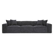 TOV Mindy Charcoal Chenille Basketweave Modular Sofa
