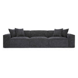 TOV Mindy Charcoal Chenille Basketweave Modular Sofa