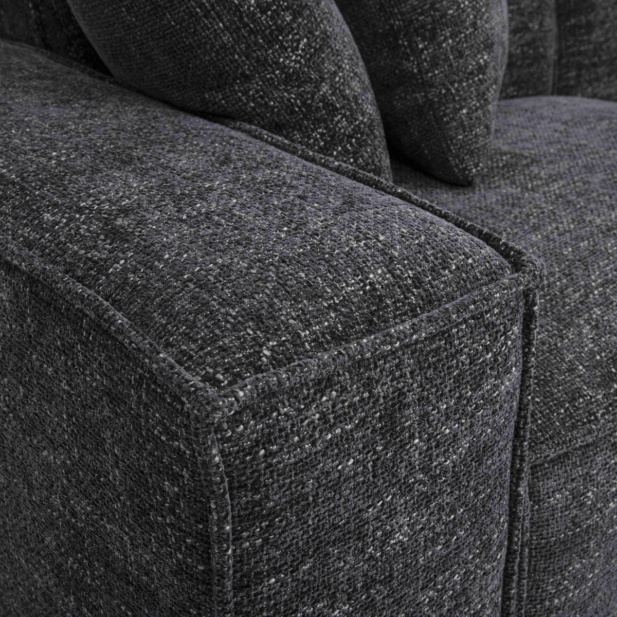 TOV Mindy Charcoal Chenille Basketweave Modular Sofa