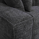 TOV Mindy Charcoal Chenille Basketweave Modular Sofa