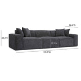 TOV Mindy Charcoal Chenille Basketweave Modular Sofa