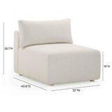 TOV Hangover Cream Modular Outdoor Armless Chair