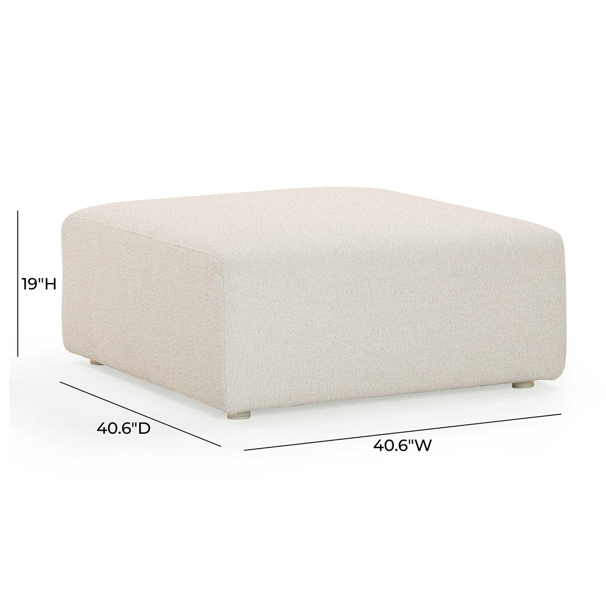 TOV Hangover Cream Outdoor Ottoman
