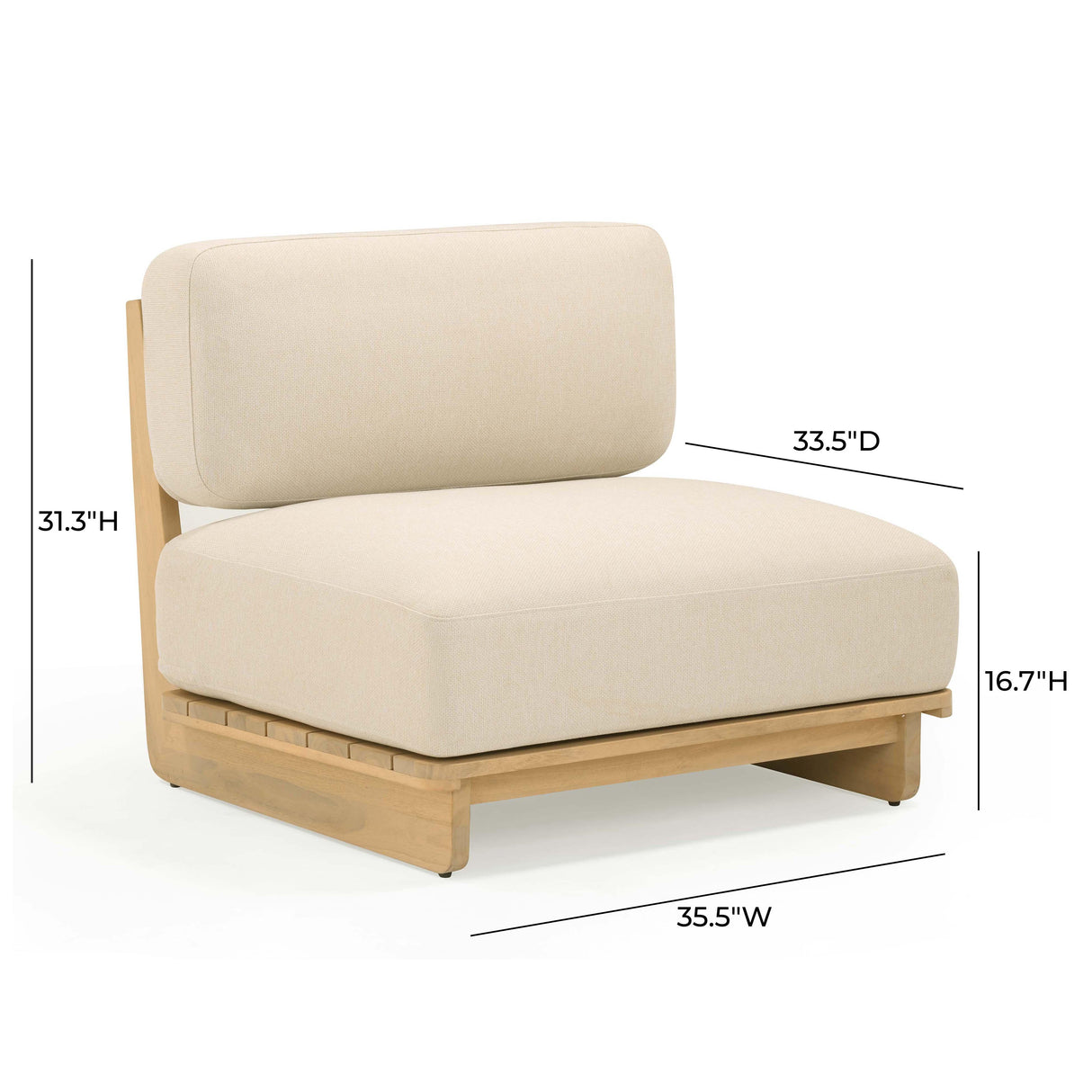 TOV Reavan Cream Outdoor Lounge Chair