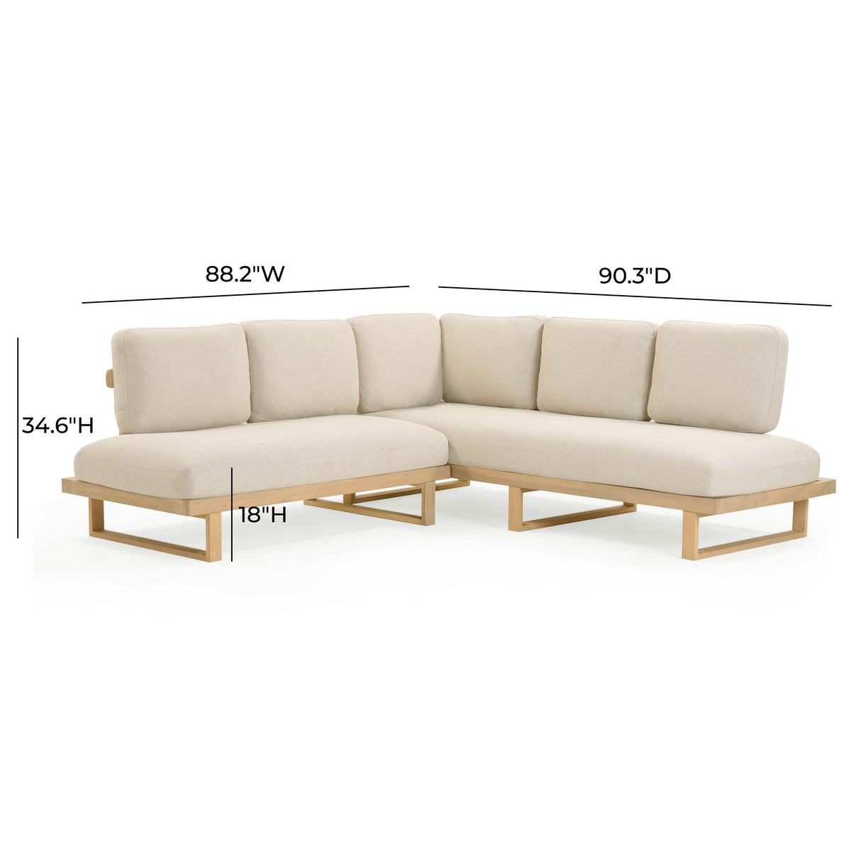 TOV Evan Cream Outdoor L-Sectional