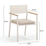 TOV Sardinia Cream Outdoor Dining Chair - Set of 2