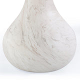 TOV Smooch White Faux Marble Print Indoor / Outdoor 87 inch Oval Dining Table