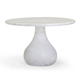 TOV Smooch White Faux Marble Print Indoor / Outdoor 47" Round Dining Table