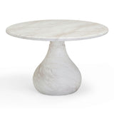 TOV Smooch White Faux Marble Print Indoor / Outdoor 47" Round Dining Table