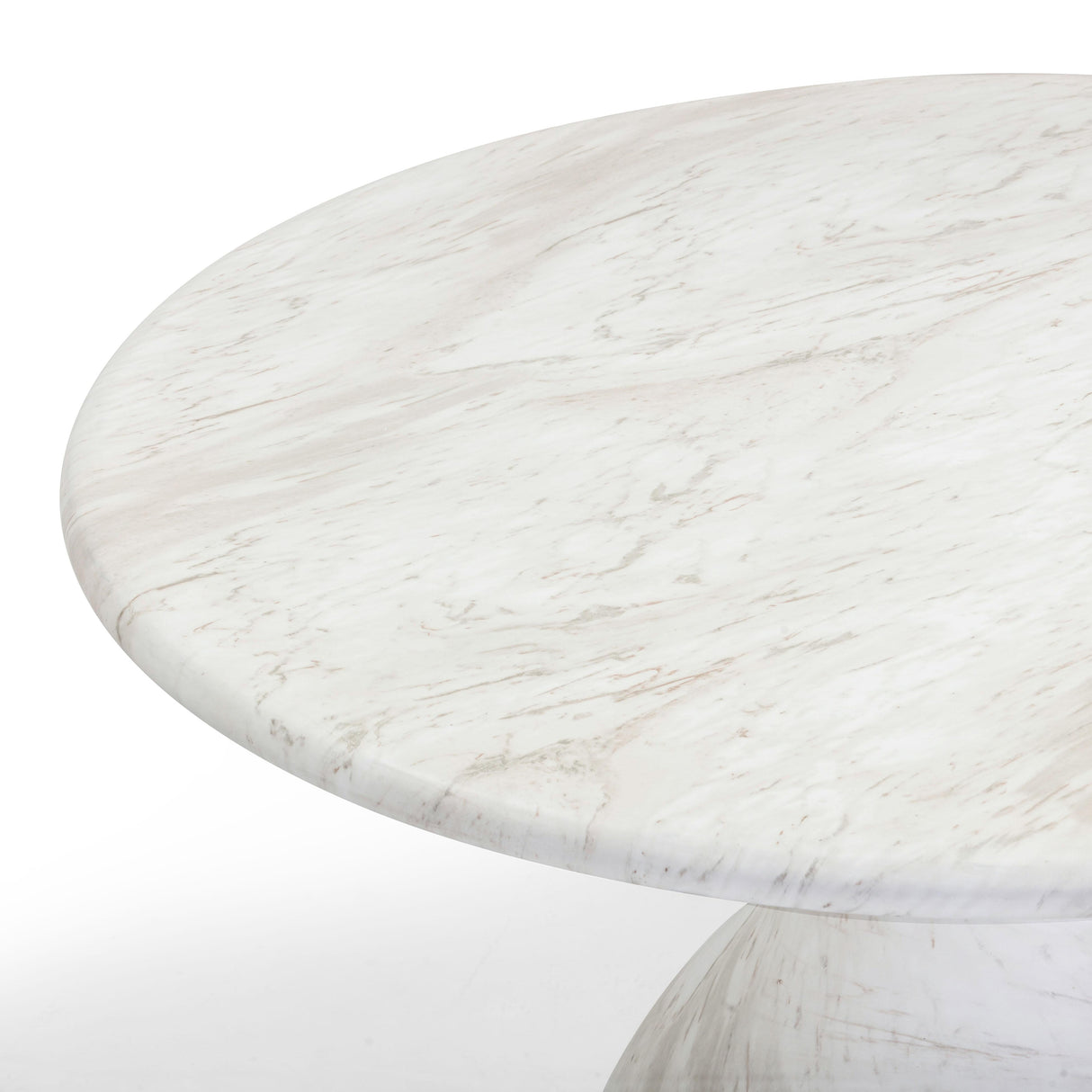 TOV Smooch White Faux Marble Print Indoor / Outdoor 47" Round Dining Table
