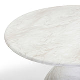 TOV Smooch White Faux Marble Print Indoor / Outdoor 47" Round Dining Table