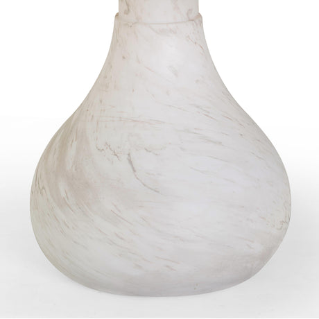 TOV Smooch White Faux Marble Print Indoor / Outdoor 47" Round Dining Table