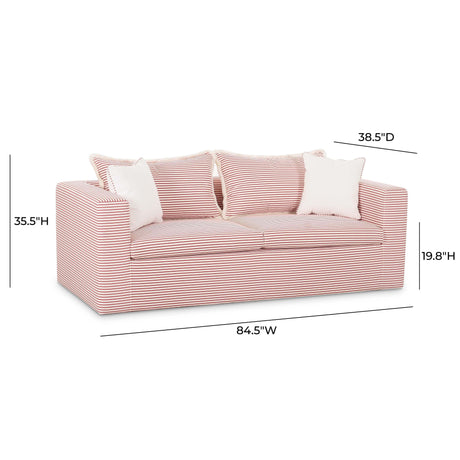 TOV Salty Red Striped Indoor/Outdoor Sofa