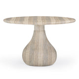 TOV Smooch Faux Travertine Indoor / Outdoor 47" Round Dining Table
