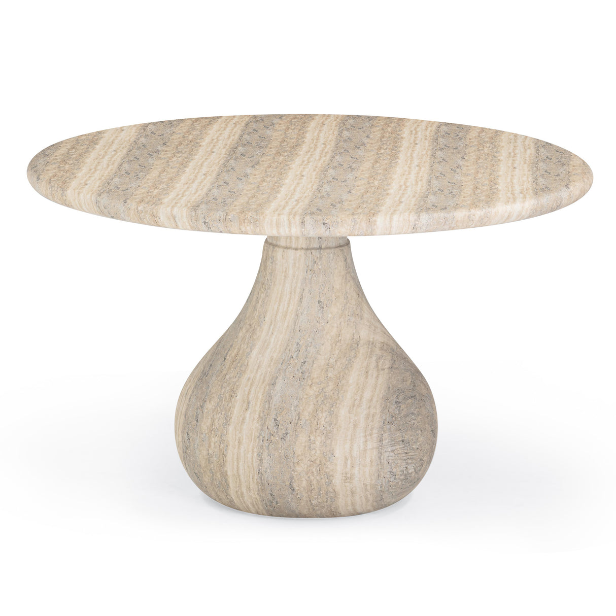 TOV Smooch Faux Travertine Indoor / Outdoor 47" Round Dining Table
