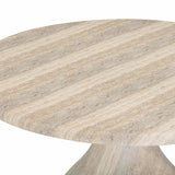 TOV Smooch Faux Travertine Indoor / Outdoor 47" Round Dining Table