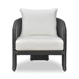 TOV Alexa Black Rattan Performance Fabric Outdoor Armchair