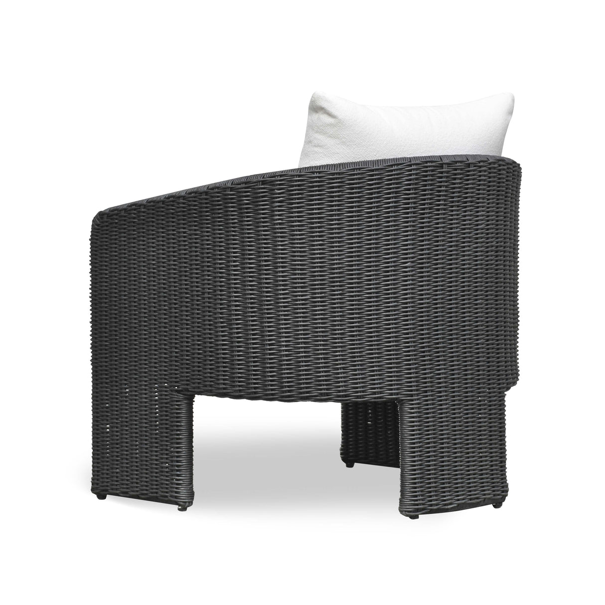 TOV Alexa Black Rattan Performance Fabric Outdoor Armchair