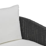 TOV Alexa Black Rattan Performance Fabric Outdoor Armchair