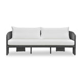 TOV Alexa Black Rattan Performance Fabric Outdoor Sofa