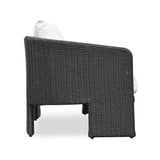 TOV Alexa Black Rattan Performance Fabric Outdoor Sofa