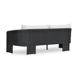 TOV Alexa Black Rattan Performance Fabric Outdoor Sofa