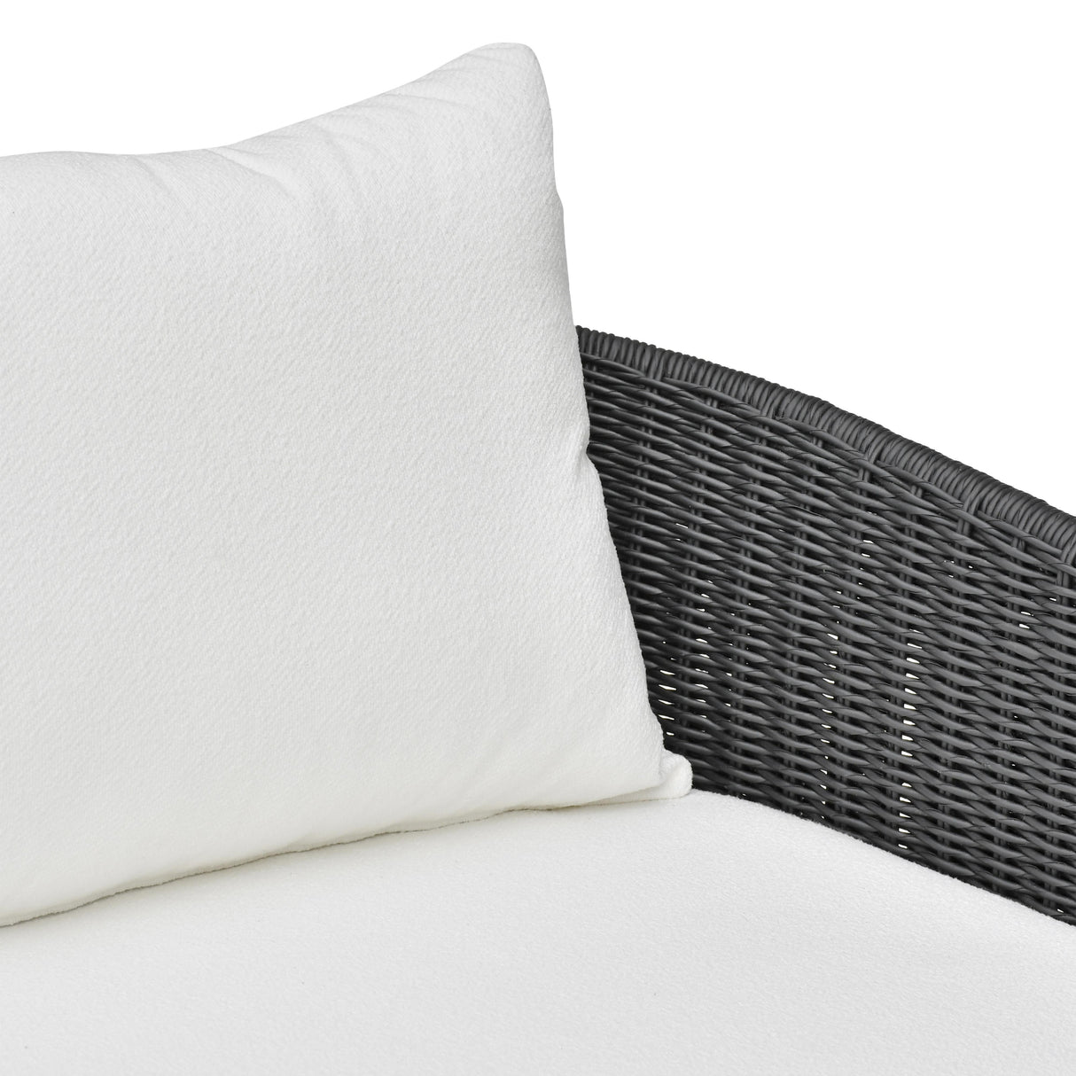 TOV Alexa Black Rattan Performance Fabric Outdoor Sofa