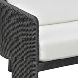 TOV Alexa Black Rattan Performance Fabric Outdoor Sofa