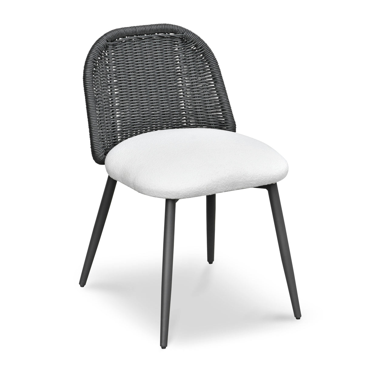 TOV Alexa Black Rattan Performance Fabric Dining Chair