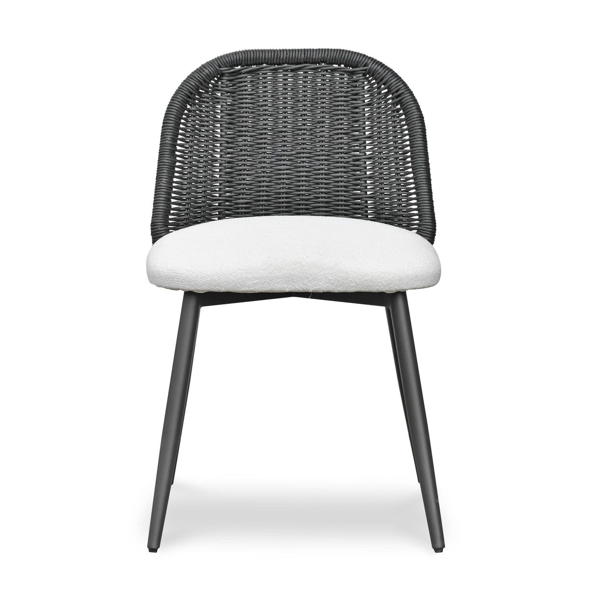 TOV Alexa Black Rattan Performance Fabric Dining Chair