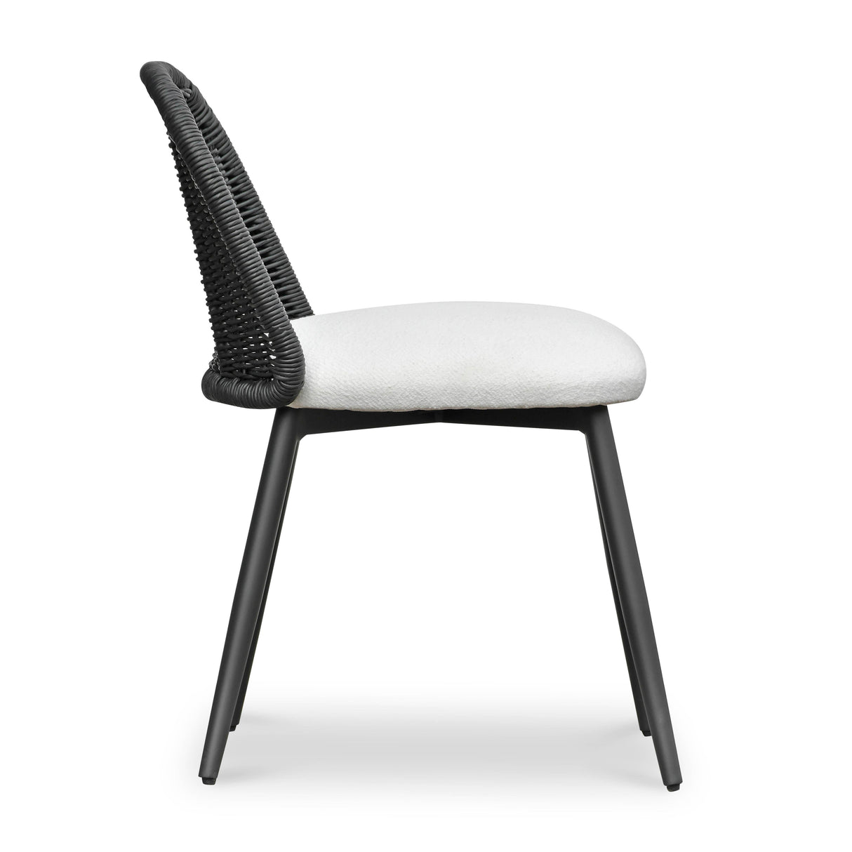 TOV Alexa Black Rattan Performance Fabric Dining Chair