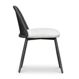 TOV Alexa Black Rattan Performance Fabric Dining Chair