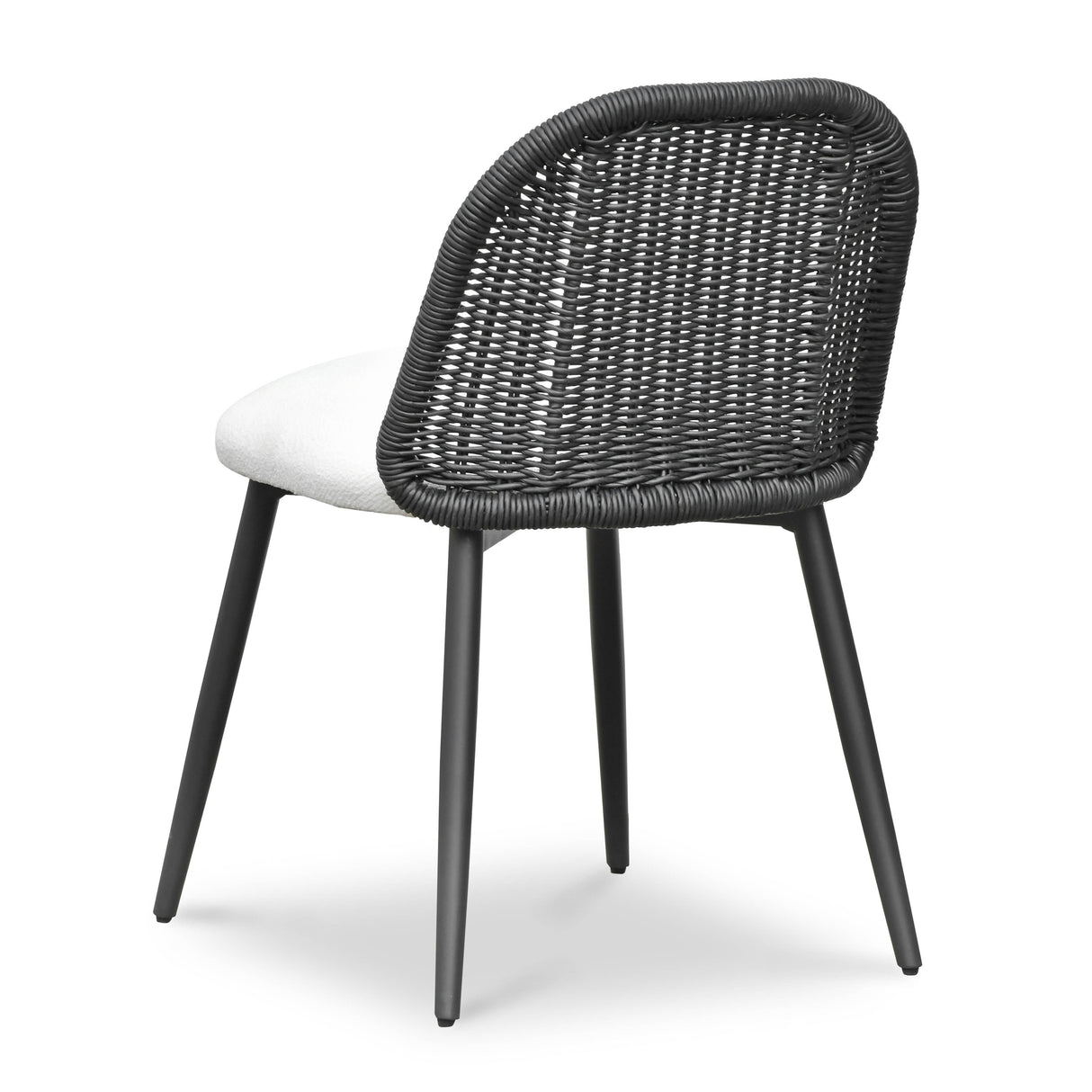 TOV Alexa Black Rattan Performance Fabric Dining Chair