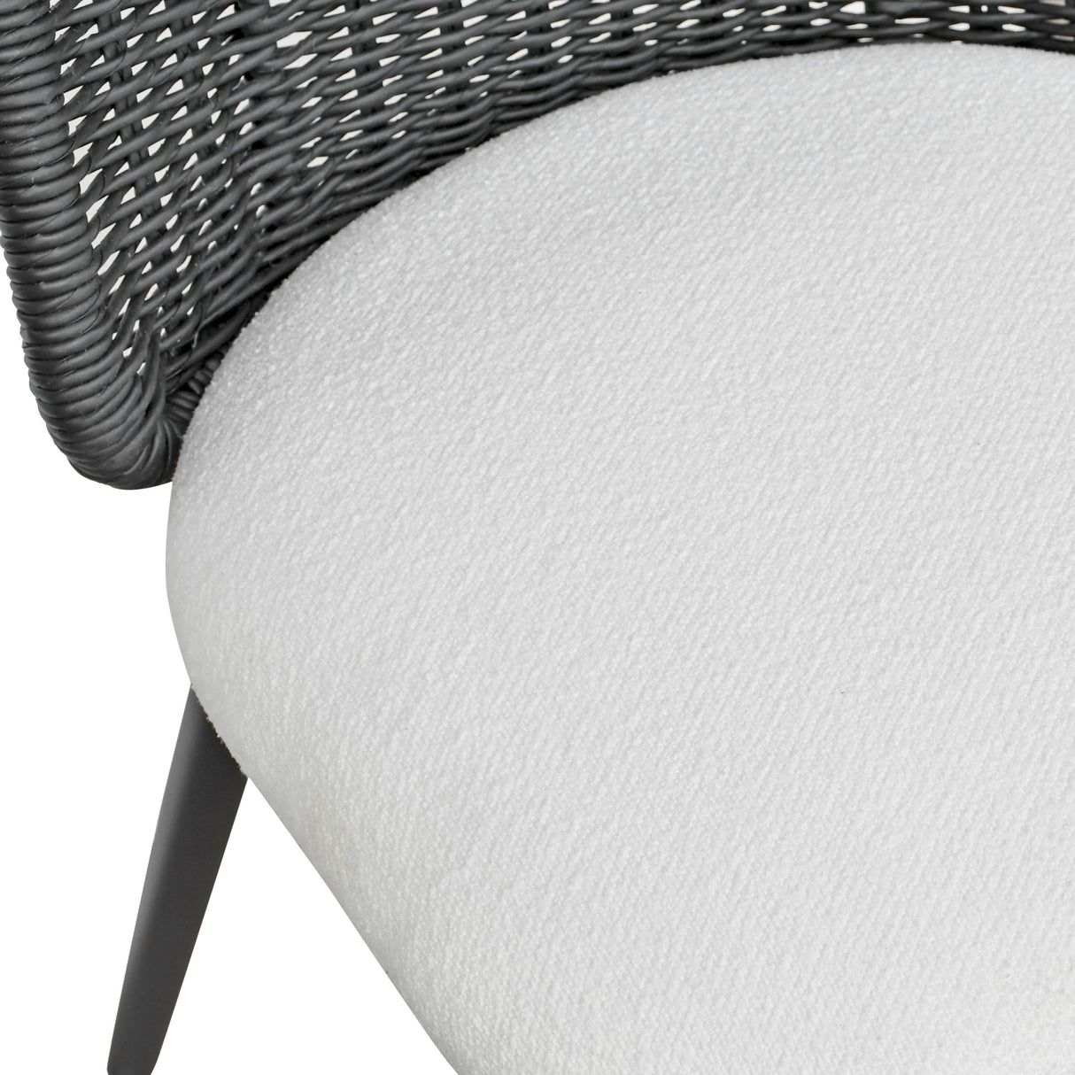 TOV Alexa Black Rattan Performance Fabric Dining Chair