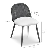 TOV Alexa Black Rattan Performance Fabric Dining Chair