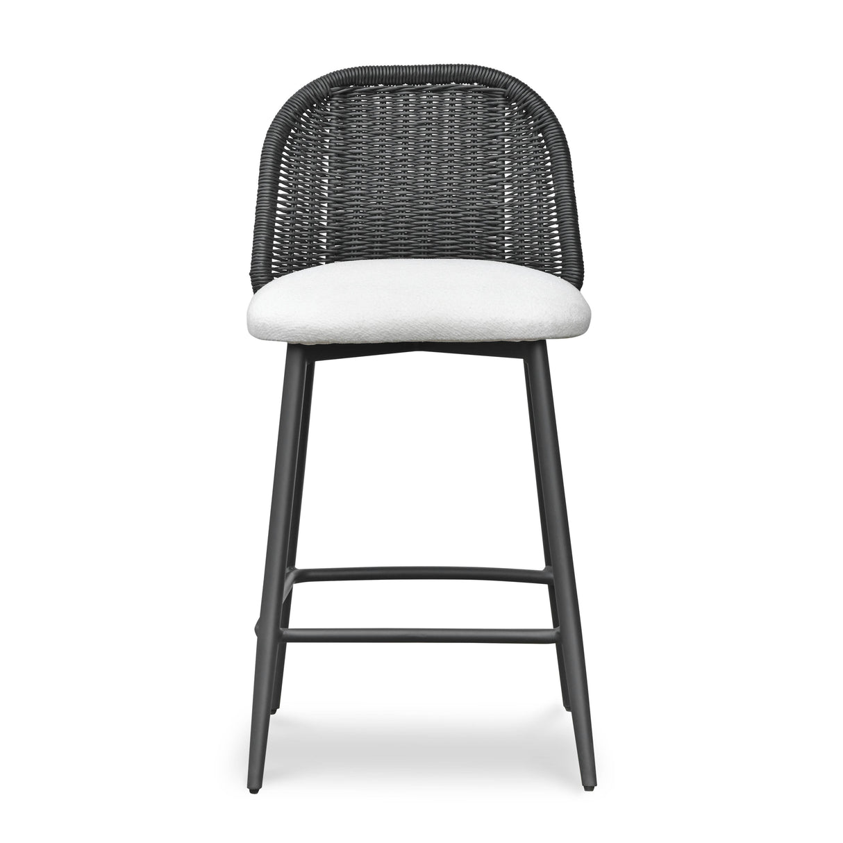 TOV Alexa Black Rattan Performance Fabric Counter Stool