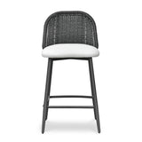 TOV Alexa Black Rattan Performance Fabric Counter Stool