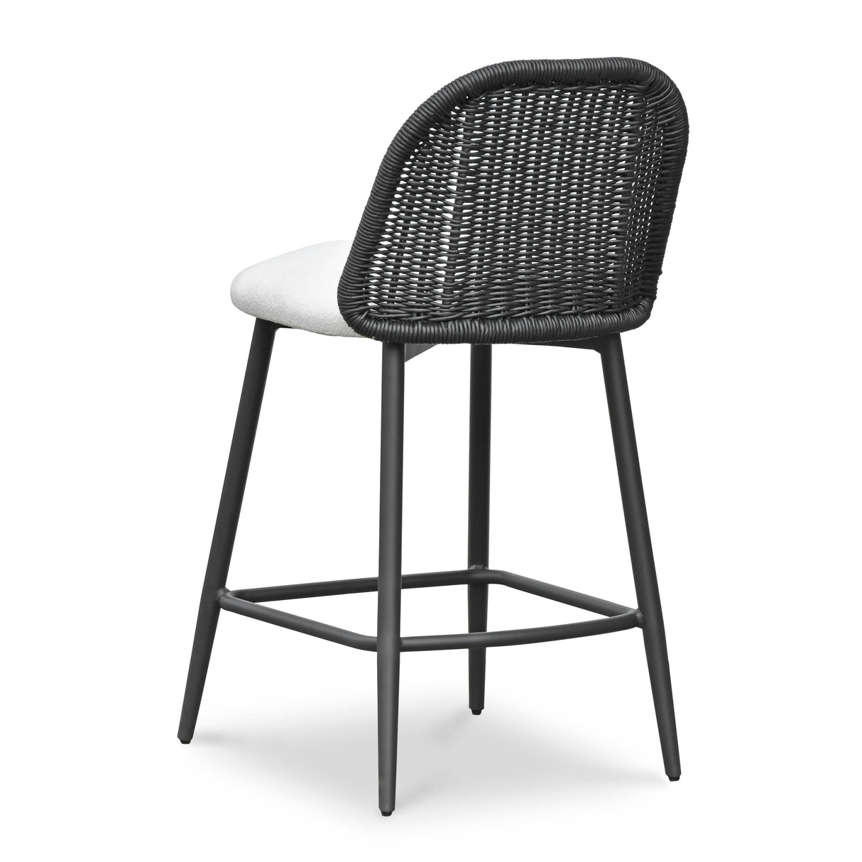 TOV Alexa Black Rattan Performance Fabric Counter Stool