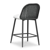 TOV Alexa Black Rattan Performance Fabric Counter Stool