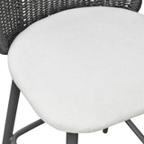 TOV Alexa Black Rattan Performance Fabric Counter Stool
