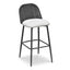 TOV Alexa Black Rattan Performance Fabric Barstool