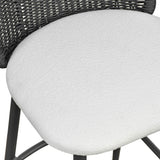 TOV Alexa Black Rattan Performance Fabric Barstool