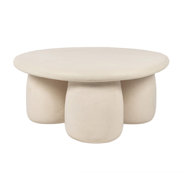 TOV Rahul Off-White Round Coffee Table