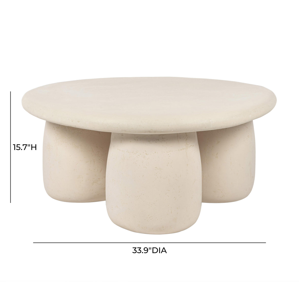 TOV Rahul Off-White Round Coffee Table