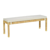 TOV Amara Cream Linen Bench