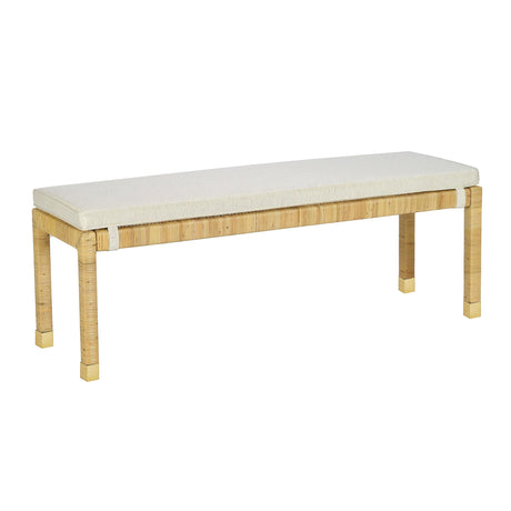 TOV Amara Cream Linen Bench